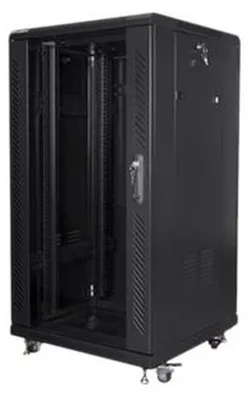 Obrázok produktu pre Lanberg FF01-6622-12BL, Voľne stojací rack, 22U, 1200 kg, Zámok, Koľajnice racku, Nastaviteľné nohy