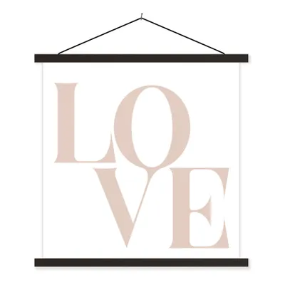 Produktbild von MuchoWow® Textilposter Text - Zitate - Liebe 60x60 cm mit schwarzem Rahmen - Posteraufhänger