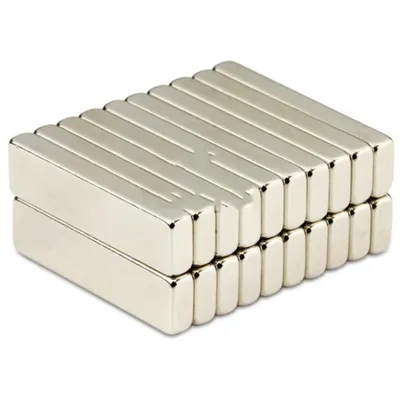 Zdjęcie produktu dla Magnes neodymowy w kształcie prostopadłościanu 40 x 10 x 5 mm - 10 sztuk