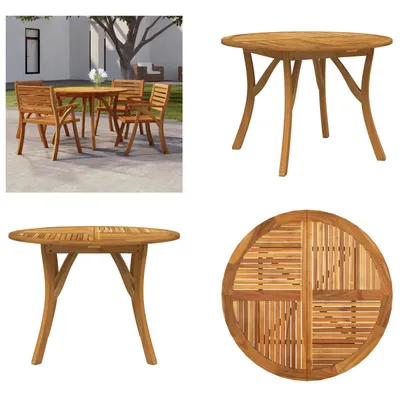 Productafbeelding van vidaXL Tuintafel, diameter 110 cm, massief acaciahout - Tuintafel - Tuintafels - Tuinmeubels - Tafel