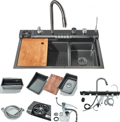 Produktbild von Küchenspüle, Wasserfall-Design, digitale Temperaturregelung, TYP A