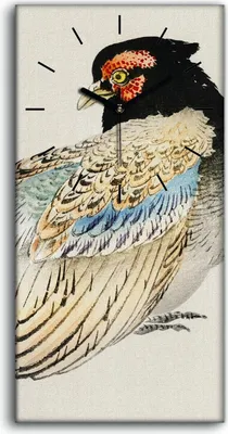 Produktbild von Küchenuhr Bürouhr Leinwand Uhr 30x60 Malerei Asiatische Tier Vogel Kunst - schwarze Hände