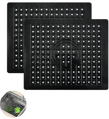 Produktbild von Famanu Spülbeckenmatte 31 x 26 cm - Schwarze Gummi Spülbeinsatz für Küchenspülen