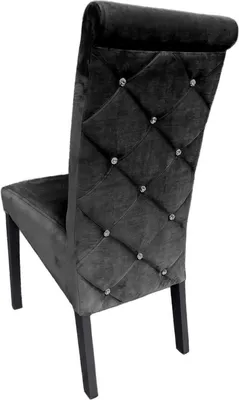 Produktbild von Ares Meble Esszimmerstühl K6 - Esszimmerstuhl Holz - Küchenstühle, Essen Stuhl - Esstisch Stühle Glamour - Samt Schwarz - Schwarz