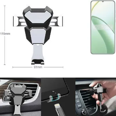 Produktbild von K-S-Trade Lüftungshalterung kompatibel mit Oukitel C53 kompakte Handy-Halterung Lüftungsschlitz Lüftungsgitter Autohalterung KFZ Auto-Halterung