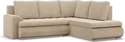 Produktbild von Rechts Ecksofa mit Schlaffunktion Foresta, Ottomane, Cord - Beige