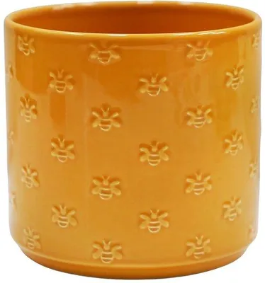 Image de Pot de fleurs en céramique - 13,5 cm x 12,5 cm de hauteur - Idéal pour les plantes d'intérieur et d'extérieur
