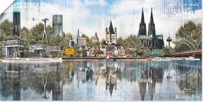 Produktbild von ARTland Poster Köln Skyline Abstrakte Collage 20 Größe: 100x50 cm