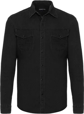 Produktbild von Red Bridge Herren Hemd Freizeit- Hemd Premium Denim Chest Pocket Schwarz L