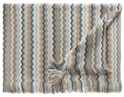 Produktbild von Eagle Products Decke FIRENZE, 130x190 cm, d´natural, graugrün, rohweiß, hellblau