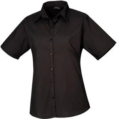 Immagine prodotto di Premier Workwear , Camicetta donna in popeline a maniche corte , Nero , 40 (M/12)