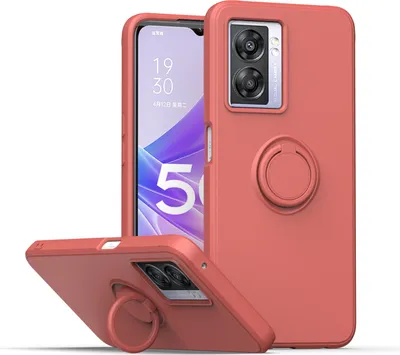 Produktbild von Oppo A57 5G Handyhülle, Ring Halter Ständer Kratzfeste Weiche Silikon schutzhülle für Oppo A57 5G bordeaux