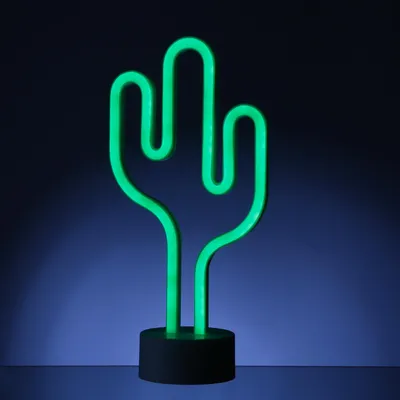 Produktbild von LED NEON Figur Kaktus - Neonlicht - H: 30cm - Batterie oder USB Betrieb - stehend - grün