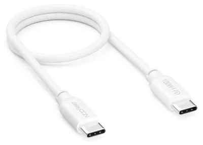 Produktbild von deleyCON 0,30m USB-C Kabel PD3.0 100W Schnellladekabel - Weiß