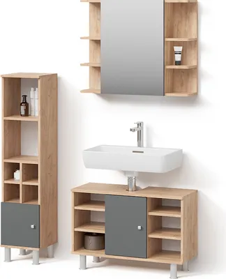 Immagine prodotto di Set mobili bagno Livinity Fucino Rovere dorato 3 parti, Model 52601