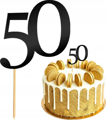 Image de Couvercle de gâteau, décoration, nombre 50, chiffre, anniversaire, noir