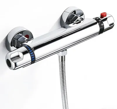 Thermostatische Douchekraan Set, 38 °C Sicherheit, Chrom, Messing, Aufputz