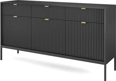 Produktbild von FURNLUX Anrichte Avon Schwarz 154cm / Hauptfarbe: Schwarz / Abmessungen: 154 x 83 x 39 cm
