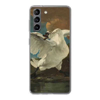 Produktbild von MuchoWow® Handyhülle Schutzhülle Hülle für Samsung Galaxy S21 Der bedrohte Schwan - Gemälde von Jan Asselijn Silikon Softcase Handy Hülle - Softcase