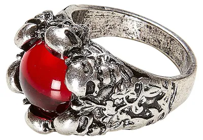Produktbild von Ring mit rotem Schmuckstein für Piraten & Gothic Kostüme