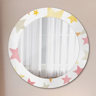 Produktbild von Spiegel - Mirror zum Wandspiegel Schlafzimmer – Schminkspiegel- Abstrakt blumig- Ø60cm