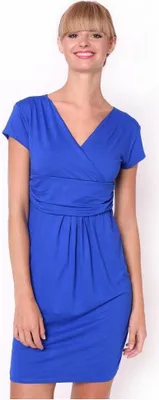 Immagine prodotto di Donna MAMA mini abito con scollo a V per la maternità; blu XS/S 34/36