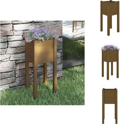 Obrázok produktu pre vidaXL Kvetináč medovo hnedý 31x31x70 cm z masívneho borovicového dreva - Kvetináče a sadenice