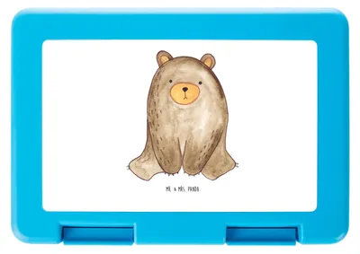 Produktbild von Mr. & Mrs. Panda Lunchbox Bär sitzend - Weiß - Geschenk, Teddy, Brot Aufbewahrungsbox, Bentobox, Snackbox, Bento Box, Vorratsbehälter