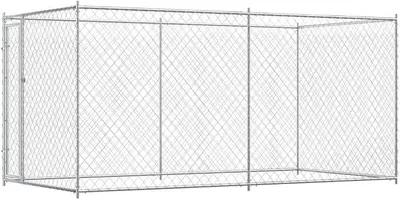 Imagen del producto de Jaula para perros para exteriores, 382 x 192 x 185 cm, 48,32 kg