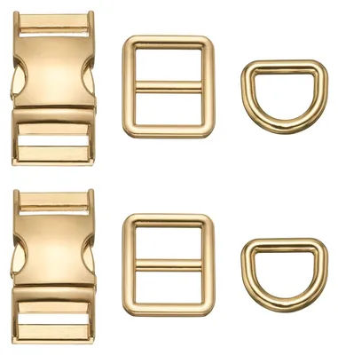 Image de Sangles métalliques avec boucle à dégagement rapide de 20 mm, avec anneau en D, lot de 2, couleur or clair