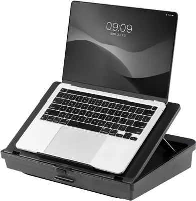 Produktbild von Navaris Laptopkissen Ständer für Bett oder Couch - Laptop Unterlage - Laptoptisch Knietablett mit Mausunterlage - Laptop Unterlage mit Stauraum