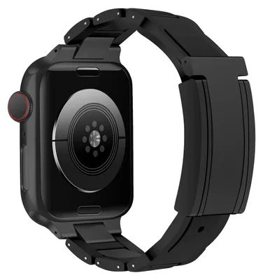 Produktbild von Für Apple Watch Series 10 46mm / 9 8 7 45 / 6 SE 5 4 44mm Design Magnetschnalle Edelstahl Armband Schwarz