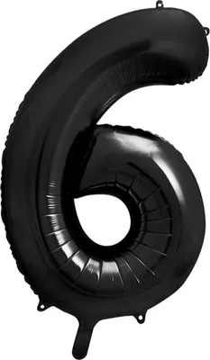Image de Ballon de baudruche Numéro 6 noir, 86cm