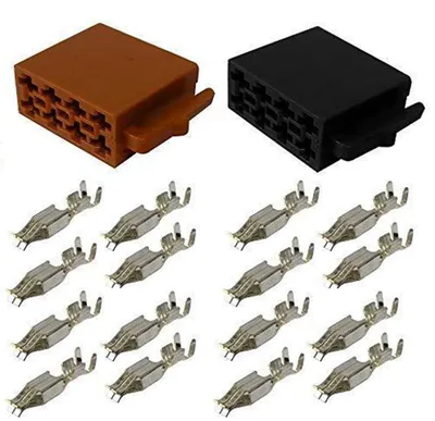 ISO-Stecker-Set 2 Stück + 16 Kabelschuhe für Autoradio