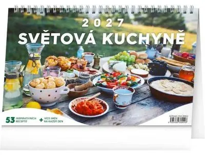 Image de NOTIQUE, calendrier de bureau "Cuisine du monde", 2027, dimensions : 23,1 x 14,5 cm