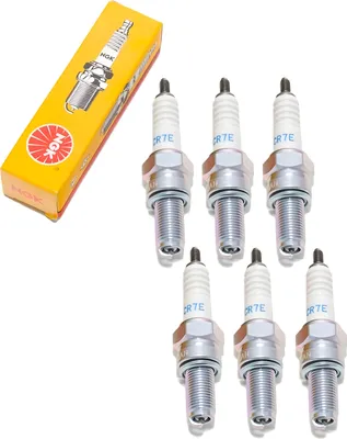 Produktbild von Zündkerzen Set NGK 6x CR7E Zündkerze entstört, 19,0mm Langgewinde Ø 10,0mm Hex 16,0mm, Elektrodenabstand 0,75mm, Wärmewert 7, 4509 / 4578 / 7513