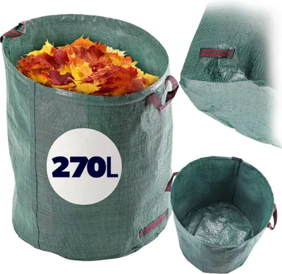 Obrázek produktu pro KADAX pytel na zahradní odpad 270 l, skládací pytel na zahradní odpad, zahradní pytel na zelený odpad, pytel na listí s uchy, polypropylenový zelený pytel na odpad