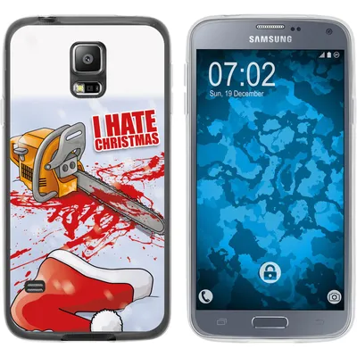 Produktbild von PhoneNatic Case kompatibel mit Samsung Galaxy S5 Neo Silikon-Hülle X Mas Weihnachten Hate X-Mas M8
