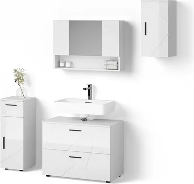 Immagine prodotto di Set mobili bagno Livinity Ronco Bianco lucido 4 pezzi, Model 52727