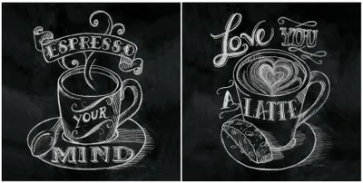 Produktbild von levandeo Glasbild 2er Set je 30x30cm Wandbild Glas Schwaz Weiß Espresso Latte