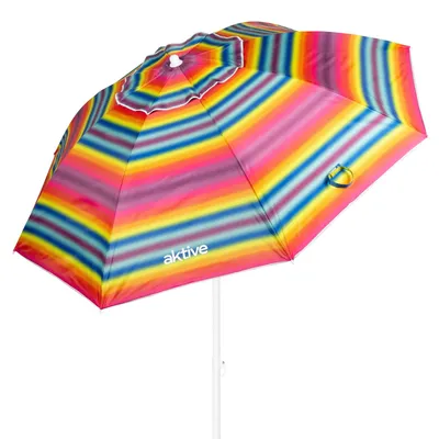 Immagine prodotto di Ombrellone da spiaggia con protezione UV50, altezza 220 cm, regolabile in altezza, inclinabile, ideale per la spiaggia