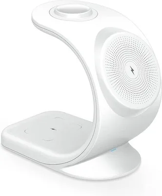 Zdjęcie produktu dla Bezprzewodowa stacja ładująca 18 W do iPhone'a i AirPods – magnetyczna stacja ładująca Qi w kolorze białym