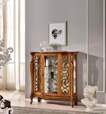 Zdjęcie produktu dla Klasyczna witryna Meble do salonu Szafki Szafka szklana szafka drewniana