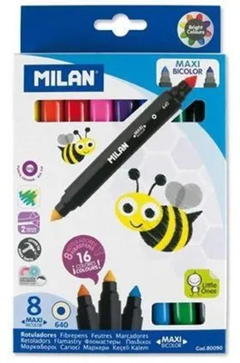 Zdjęcie produktu dla Dwustronne flamastry MILAN MAXI – 8 sztuk