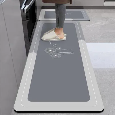 Produktbild von Antislip-Wohnbereich-Bodenbelag, waschbar, modern, elegant, lang, 50 x 150 cm, Pferdeblumenmuster.