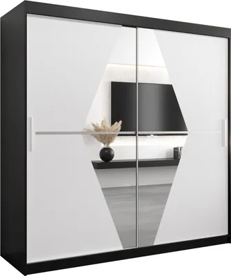 Produktbild von Kleiderschrank, Schiebetürenschrank Schlafzimmer, Schrank mit Spiegel BOLIWIA 200 cm