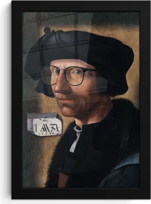 Produktbild von MuchoWow® MuchoWow® Gerahmtes Poster Selbstporträt - Jacob Cornelisz van Oostsanen - Brille 20x30 cm - Poster mit zchwarzem Bilderrahmen - Drucken - Bilder Poster im Rahmen