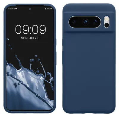 Produktbild von kwmobile Handyhülle für Google Pixel 8 Pro Hülle, für Pixel 8 Pro Case - Hülle Silikon - kabelloses Laden - Dunkelblau