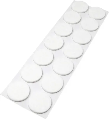 Produktbild von Adsamm® | 14 x selbstklebende Filzgleiter / Weiß / Ø 32 mm / rund / Möbelgleiter aus Filz mit 3.5 mm Stärke