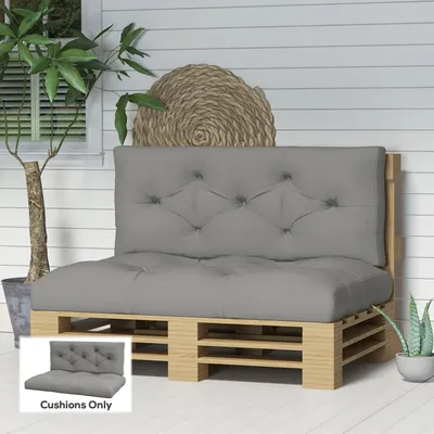Produktbild von Sitzkissen Gartenbank Polsterauflage, Sitzpolster Bank Knopfheftung, Polyester, Hellgrau | 120 x 80 x 12 cm | 5,35 kg